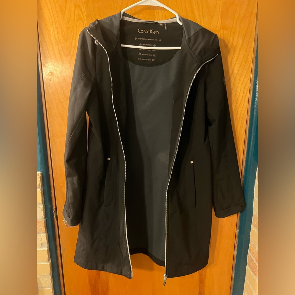 Calvin Klein Black Trench Coat - Picture 8 of 8